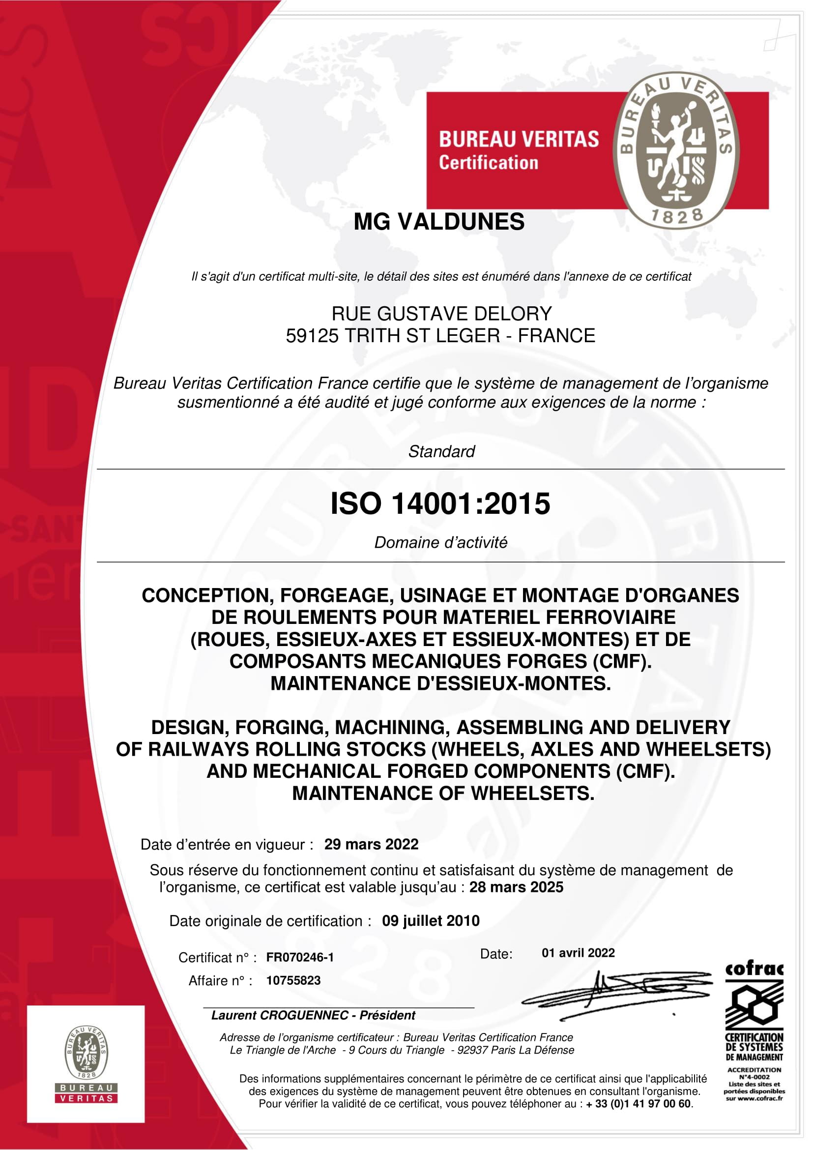 ISO 14001-2015 MG-VALDUNES